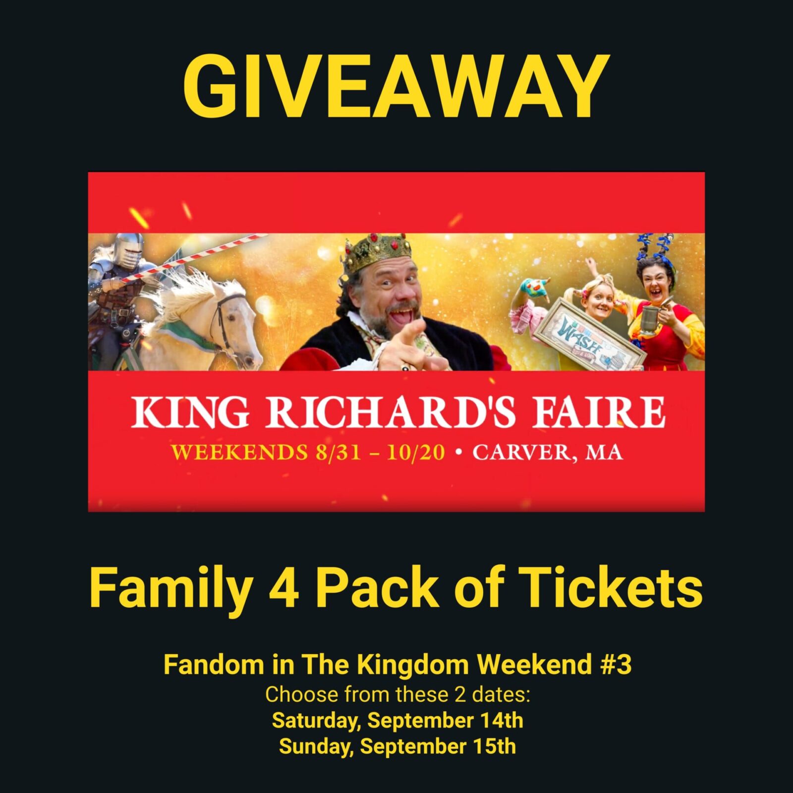 GIVEAWAY (4) Tickets to King Richards Faire Seacoast Kids Calendar